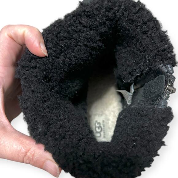 UGG Black Blayre II Wool Lined Waterproof Leather Zip Up Boots Women's Size 10 - Picture 10 of 11